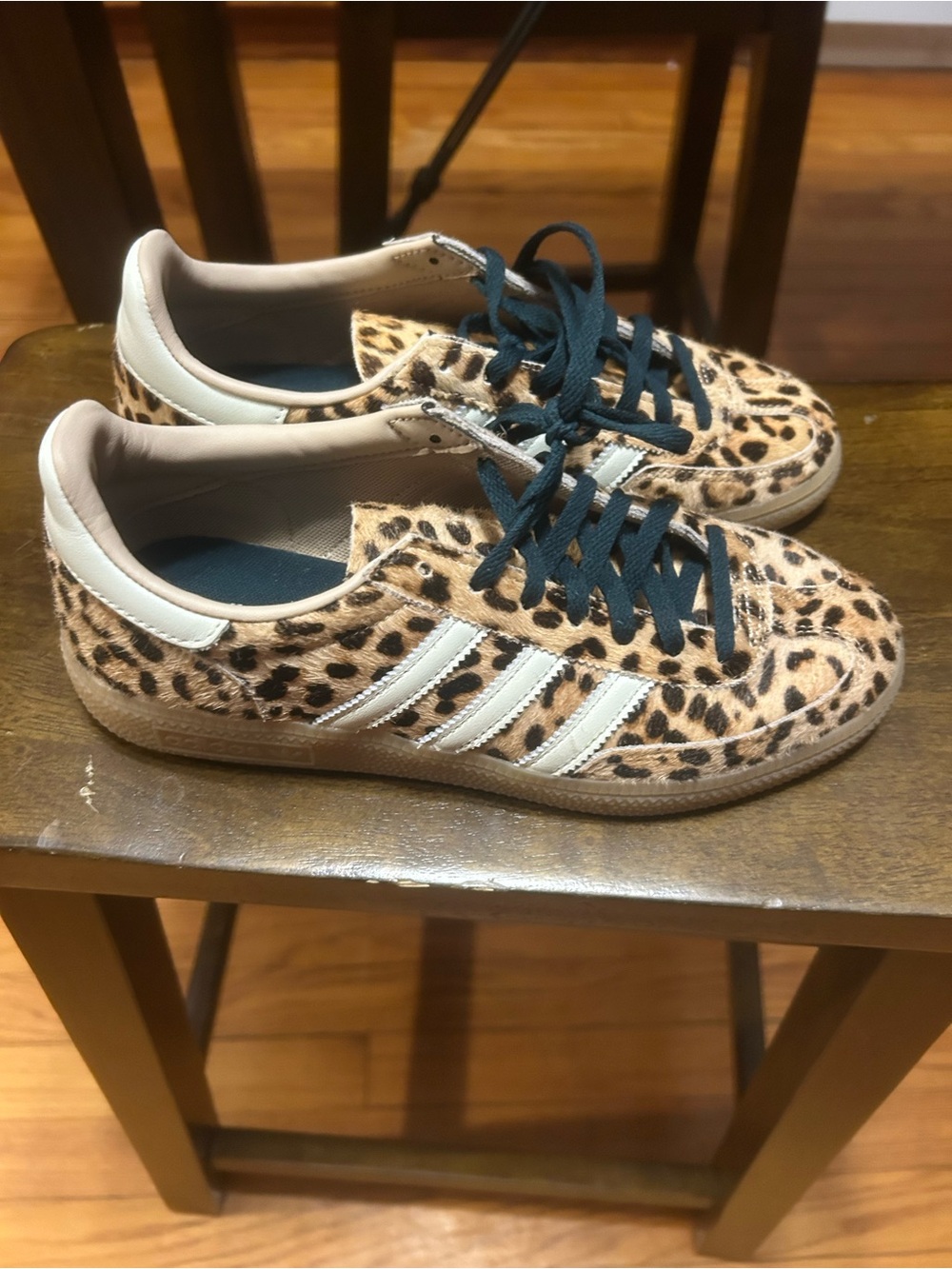 Adidas Leopard Print Low-Top Sneakers, 7.5 girls
